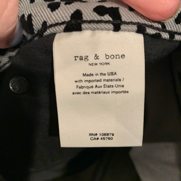 Rag & Bone Grey Cheetah Hana Cropped Jeans size 24 NWT - Picture 6 of 7